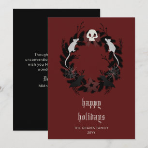 Gothous Black Wand Glad helg Card Julkort