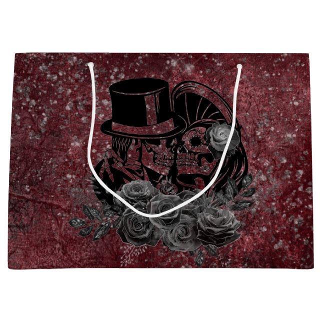 Gothous Kissing-Döskallar par och blod röd yttre (Framsidan)