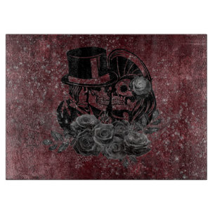 Gothous Kissing-Döskallar par och blod röd yttre