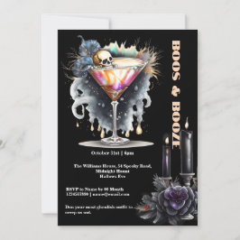 Gothous skallmartini cocktail lycklig h Halloween Inbjudningar