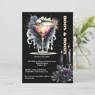 Gothous skallmartini cocktail lycklig h Halloween Inbjudningar