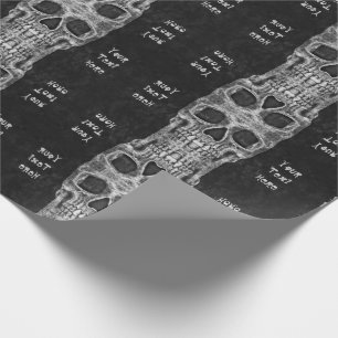 Gothous Skull Head Black and White Mönster Presentpapper