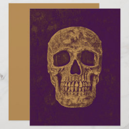 Gothous Skull Head Vintage Lila Guld Decoupage