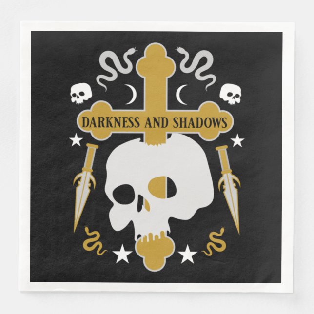 Goths Skull och Kor gotics Pappersservett (Framsida)