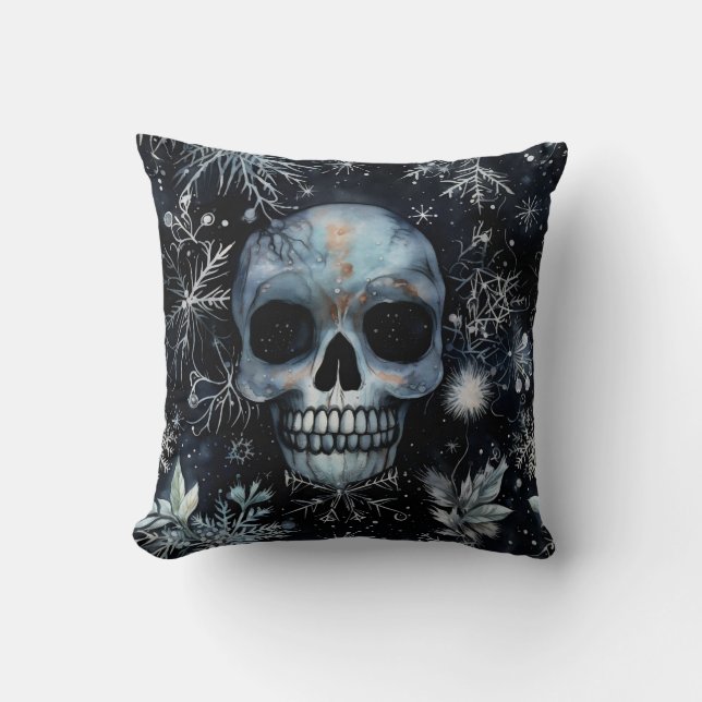 Gothy Spooky jul Skull Kudde (Framsida)
