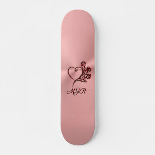 Gothys hjärta och rosor på ro-guld med Monogram Mini Skateboard Bräda 18,5 Cm