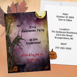 gotik Night Himlar Halloween fest inbjudan