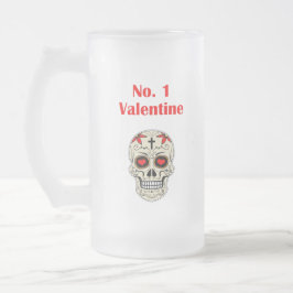 gotin nummer 1 Valentine Heart Sugar Skull Frostat Ölglas