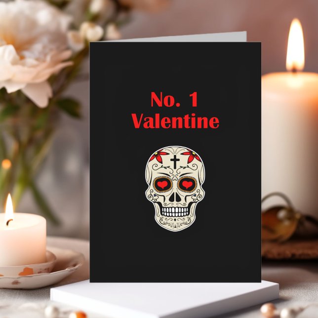 gotin nummer 1 Valentine Heart Sugar Skull Helgkort (Skapare uppladdad)