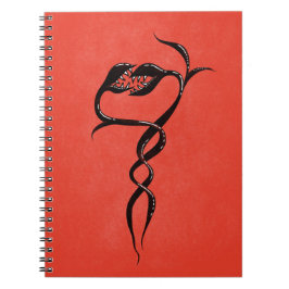 gotin Snakes Red and Black Anteckningsbok