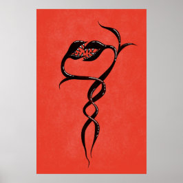 gotin Snakes Red and Black Poster