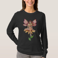 Gotisk Ängla Blomma Fe Blus T-Shirt