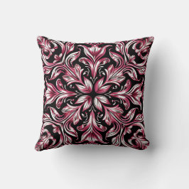 Gotisk Art Nouveau Elegant Burgunder Chic Mönster Kudde