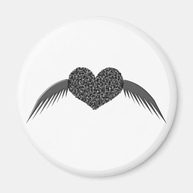 Gotisk bevingad kärlekshjärtmagnet magnet (Framsidan)