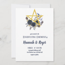 gotisk Blommigt Pentacle Pagan Handfasteinbjudan Inbjudningar