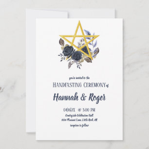 gotisk Blommigt Pentacle Pagan Handfasteinbjudan Inbjudningar