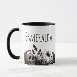 Gotisk blommonogram kaffe te mugg