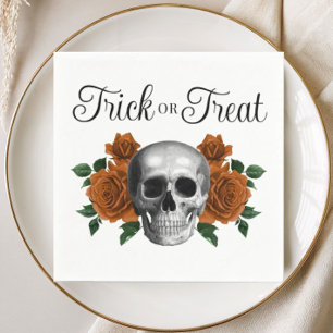 Gotisk blomskalle lurendrejeri eller godis Hallowe Pappersservett