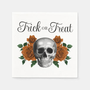 Gotisk blomskalle lurendrejeri eller godis Hallowe Pappersservett