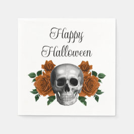Gotisk blomster skalle Halloween Pappersservett