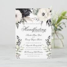 Gotisk blomsterrik mörk boho svart kräm handfastni