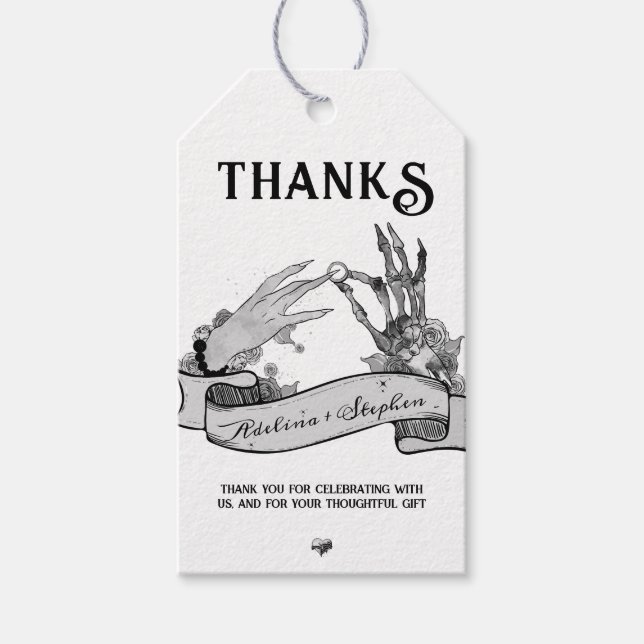 Gotisk Brud eller Dö På Bröllopsfesten Möhippa Hel Presentetikett (Framsidan)