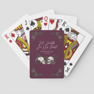 Gotisk burgundisk blomster skalle casinokort