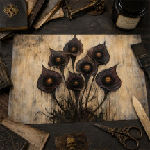 Gotisk Calla Lily med ögon Mörk Fantasy Decoupage