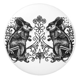 Gotisk Chinchilla Anatomi Keramisk Knapp Knopp