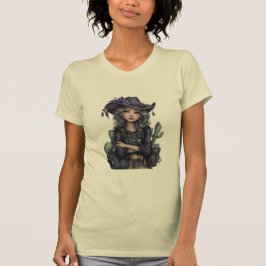 Gotisk Cowgirl Blommig Western Konst T Shirt