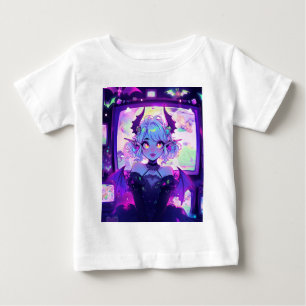 Gotisk Cyberpunk-demon Fantasy Animeflicka T Shirt