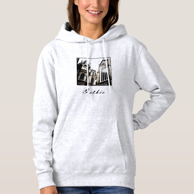 'Gotisk' damhoodie T Shirt (Framsida)