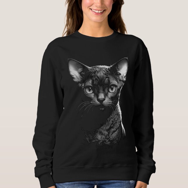 Gotisk Devon Rex konst damtröja T Shirt (Framsida)