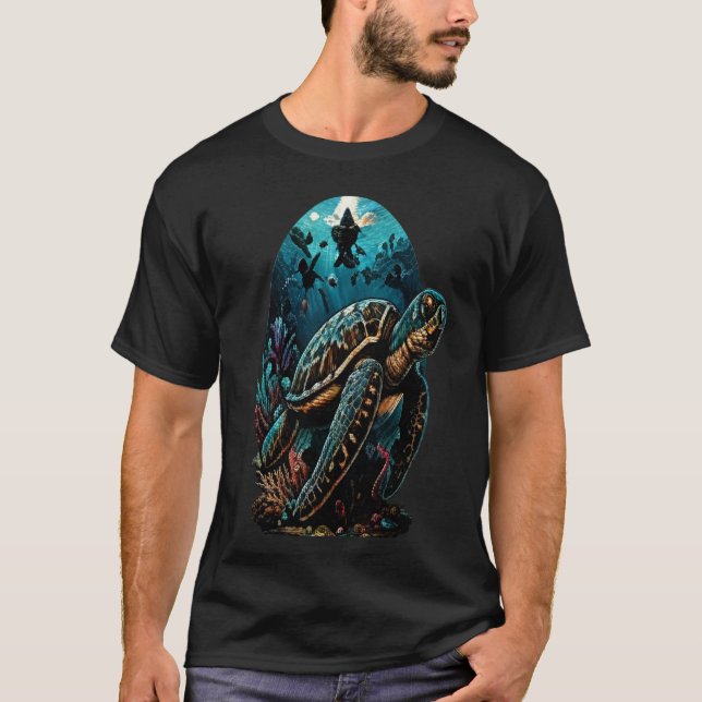 Gotisk dödskalle med korp Mörk konst T Shirt (Framsida)