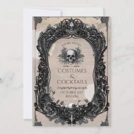 Gotisk Dödskalle Roser Vuxen Kostym Cocktailfest Inbjudningar