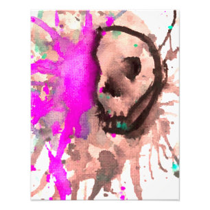 Gotisk dödskalle vattenfärg Halloween konst design Fototryck