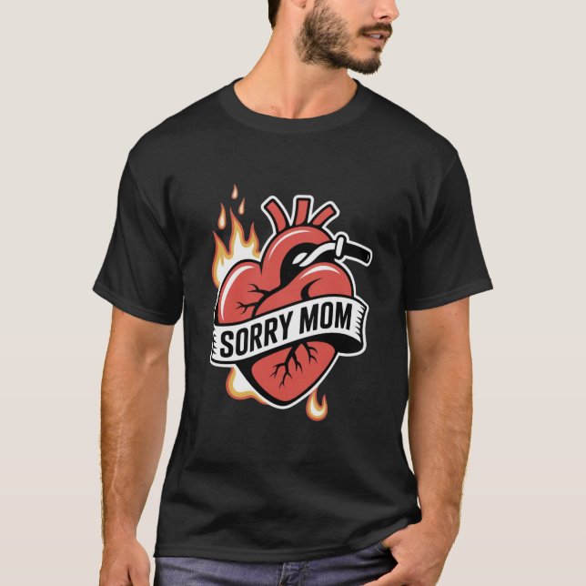 Gotisk Dolk & Ros Grafisk Detaljerad Blackwork T Shirt (Framsida)