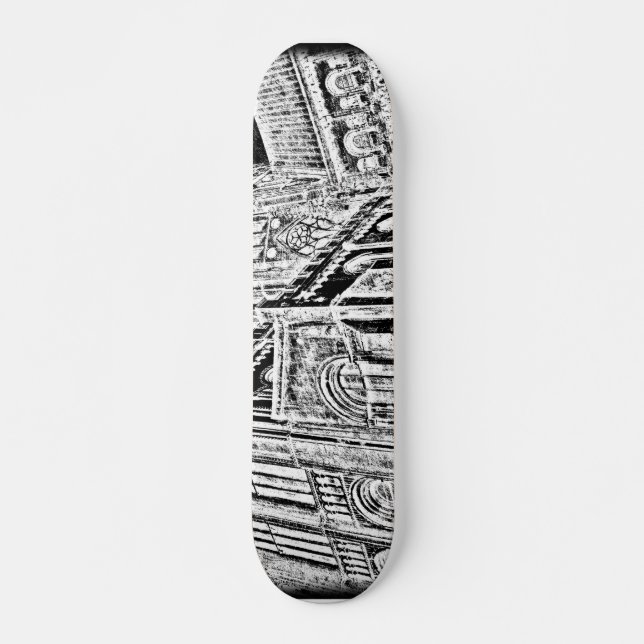 Gotisk domkyrka:  Svart Old School Skateboard Bräda 21,6 Cm (Framsida)