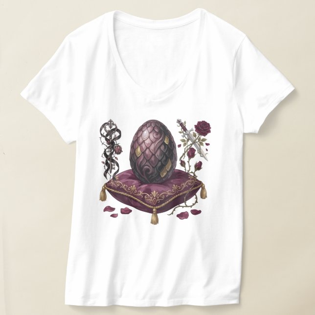 Gotisk Drak Schack Schackmatt  T Shirt (Laydown)