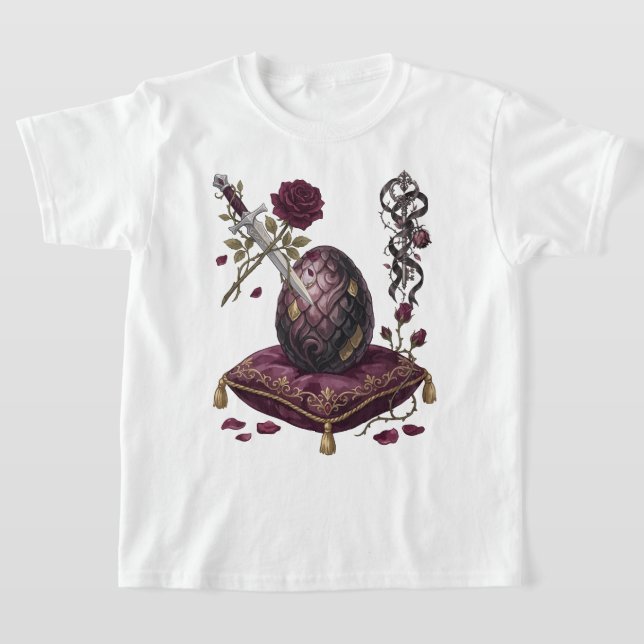 Gotisk Drak Schack Schackmatt  T Shirt (Laydown)