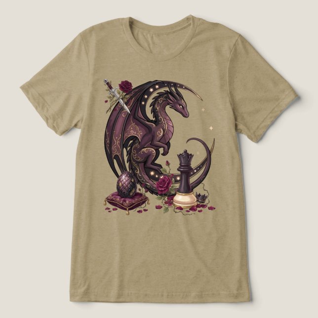 Gotisk Drak Schack Schackmatt  T Shirt (Design Framsida)