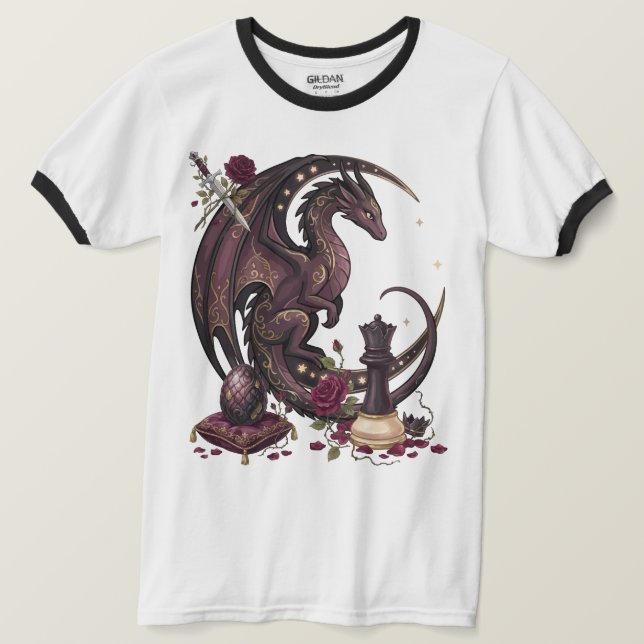 Gotisk Drak Schack Schackmatt  T Shirt (Design framsida)