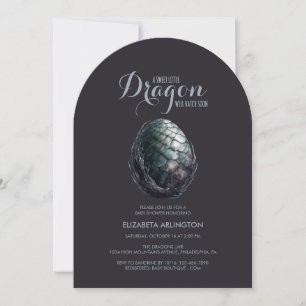 Gotisk drakäggs-baby shower-inbjudan inbjudningar