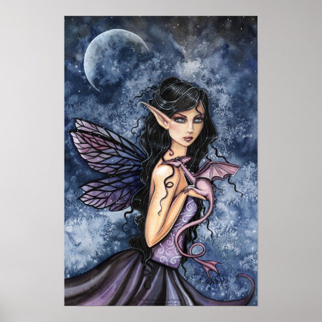 Gotisk drakälva konstaffisch av Molly Harrison Poster (Framsidan)