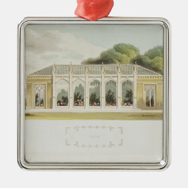 Gotisk drivhus, 1832 julgransprydnad metall (Framsidan)