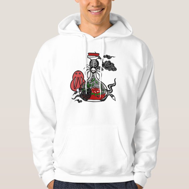 Gotisk dryck med skelettspindel hoodie (Framsida)