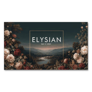 Gotisk dyster ros flodlandskap guldram magnetiska visitkort