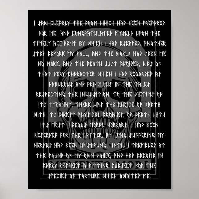Gotisk Edgar Allan E Memento Mori Dödskalle Hallow Poster (Framsidan)