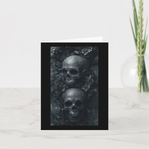 Gotisk Estetisk Grunge Dödskalle Konst Botanisk Ka Kort