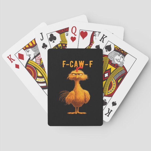 Gotisk F-Caw-F Kråka Rolig Humor Casinokort (Baksidan)